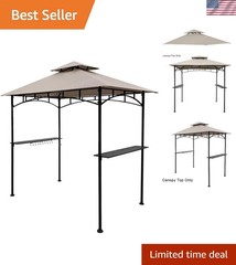 5FT x 8FT Double Tiered Replacement Canopy Grill BBQ Gazebo Roof Top, for Gaz…