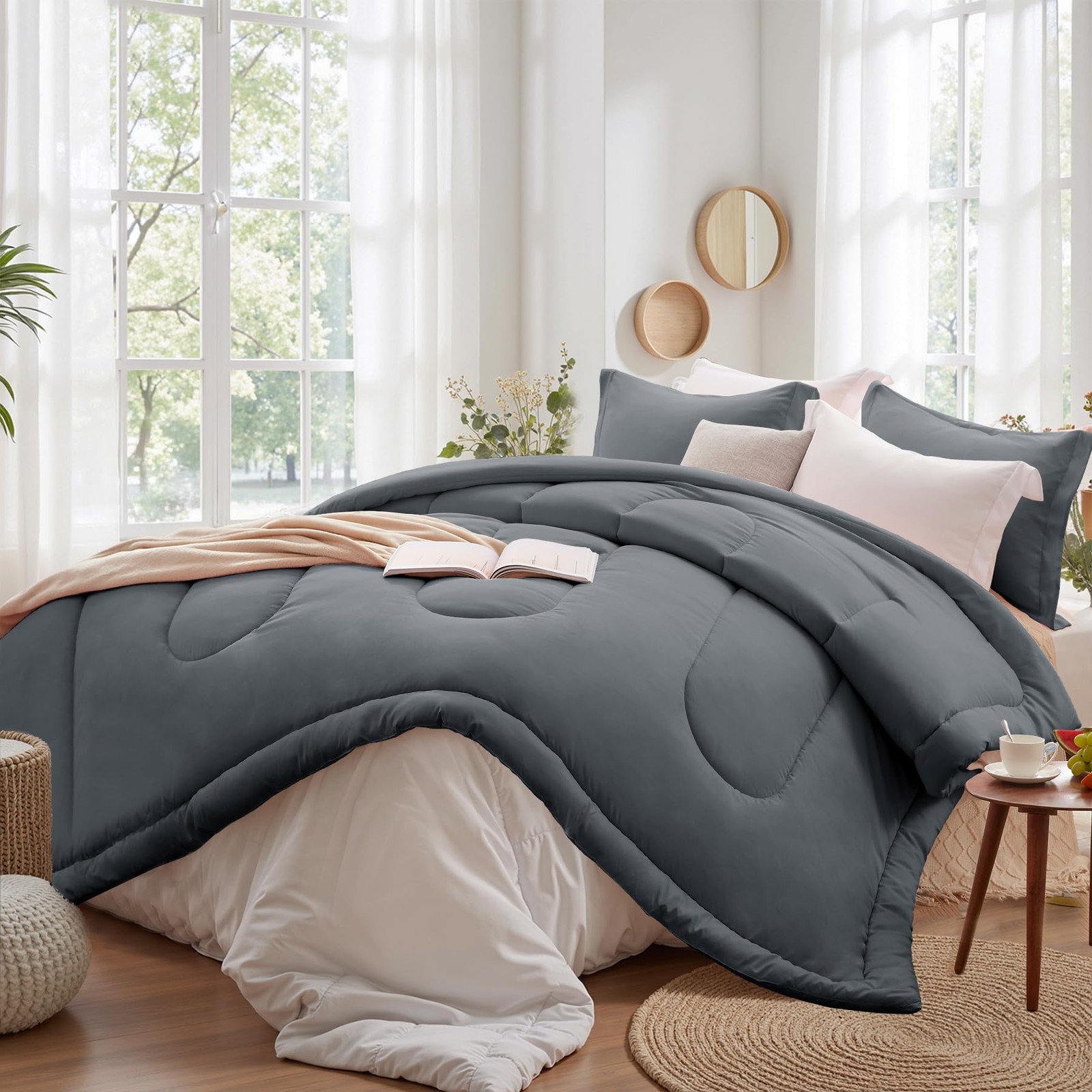 Queen Comforter Set - 3 Pieces Reversible Comforters Queen Size, Lightweight ... gallery