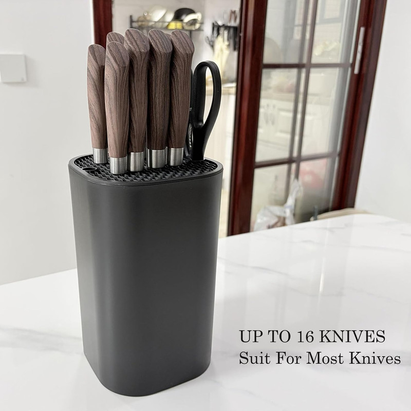 Knife Block without Knives,Universal Square Knife Holder,Kitchen Knife Storage O gallery