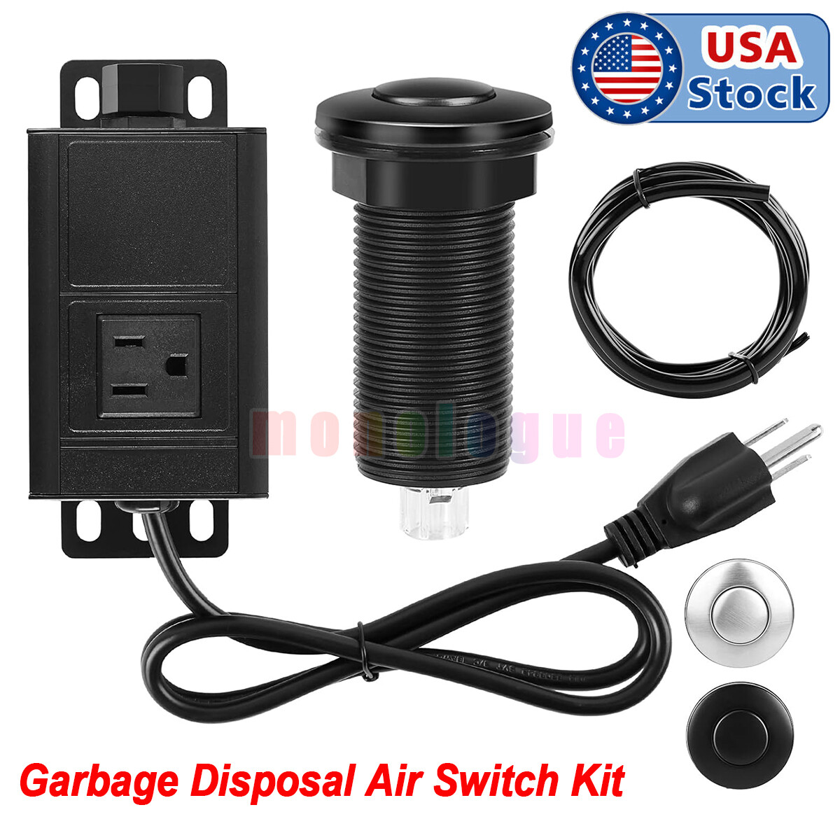 Garbage Disposal Sink Top Air Switch Kit For Waste King InSinkErator Moen GE 3.6 gallery