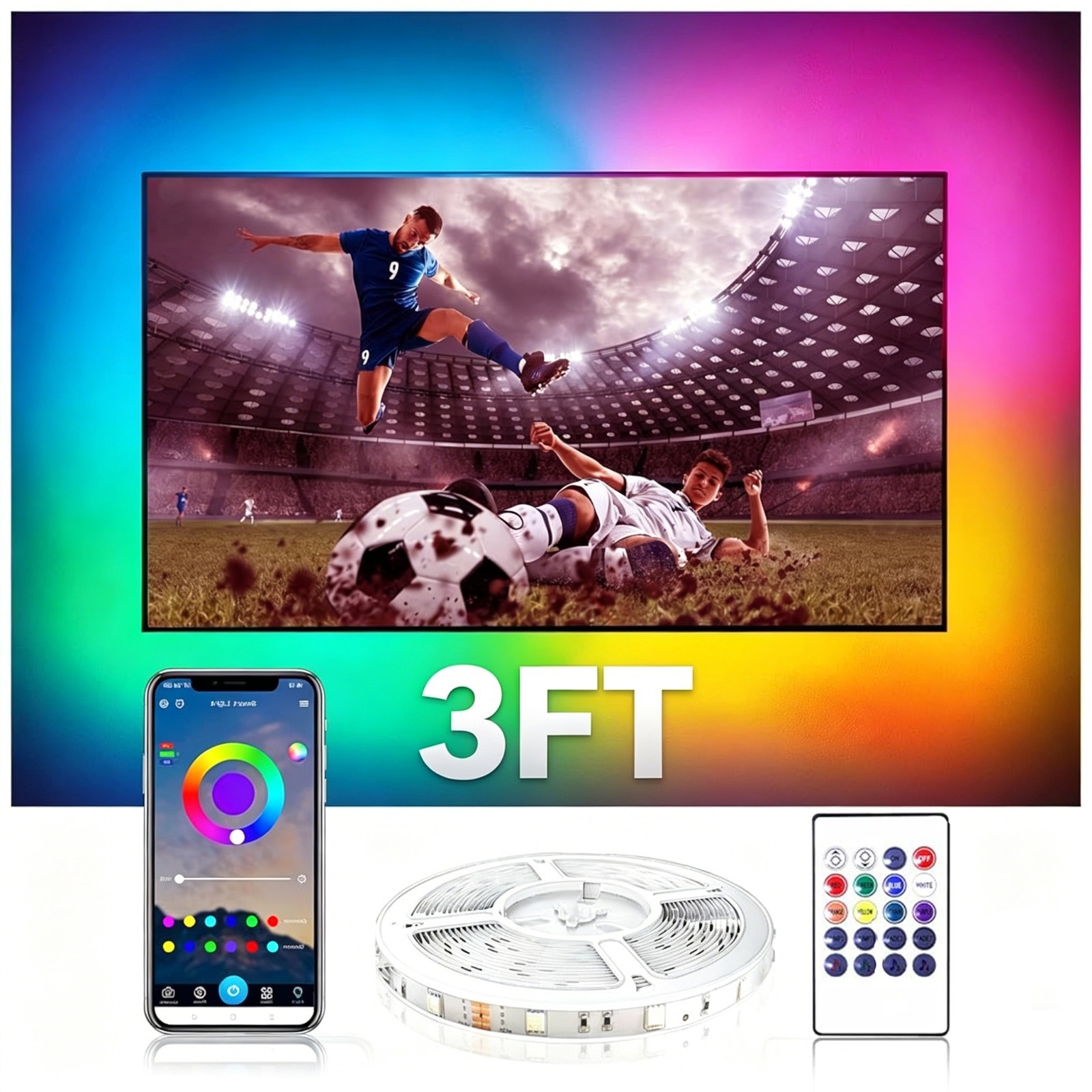 Smart LED Strip Lights- USB RGB Synced with Screen Color Ambient TV PC Backlight gallery