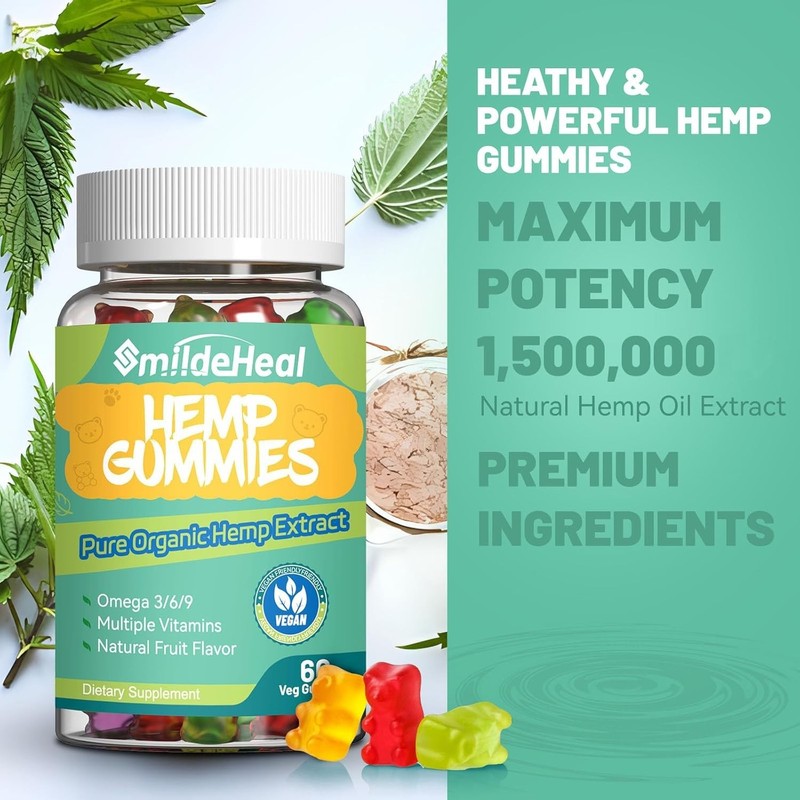 2 Pack Hemp Gummies, 1,500,000 Extra Strengthen Organic Hemp Gummies, Hemp Suppl gallery