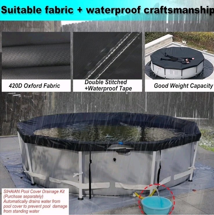14 Ft Pool Cover, Quick Installation and Removal Above Ground Pool Cover gallery