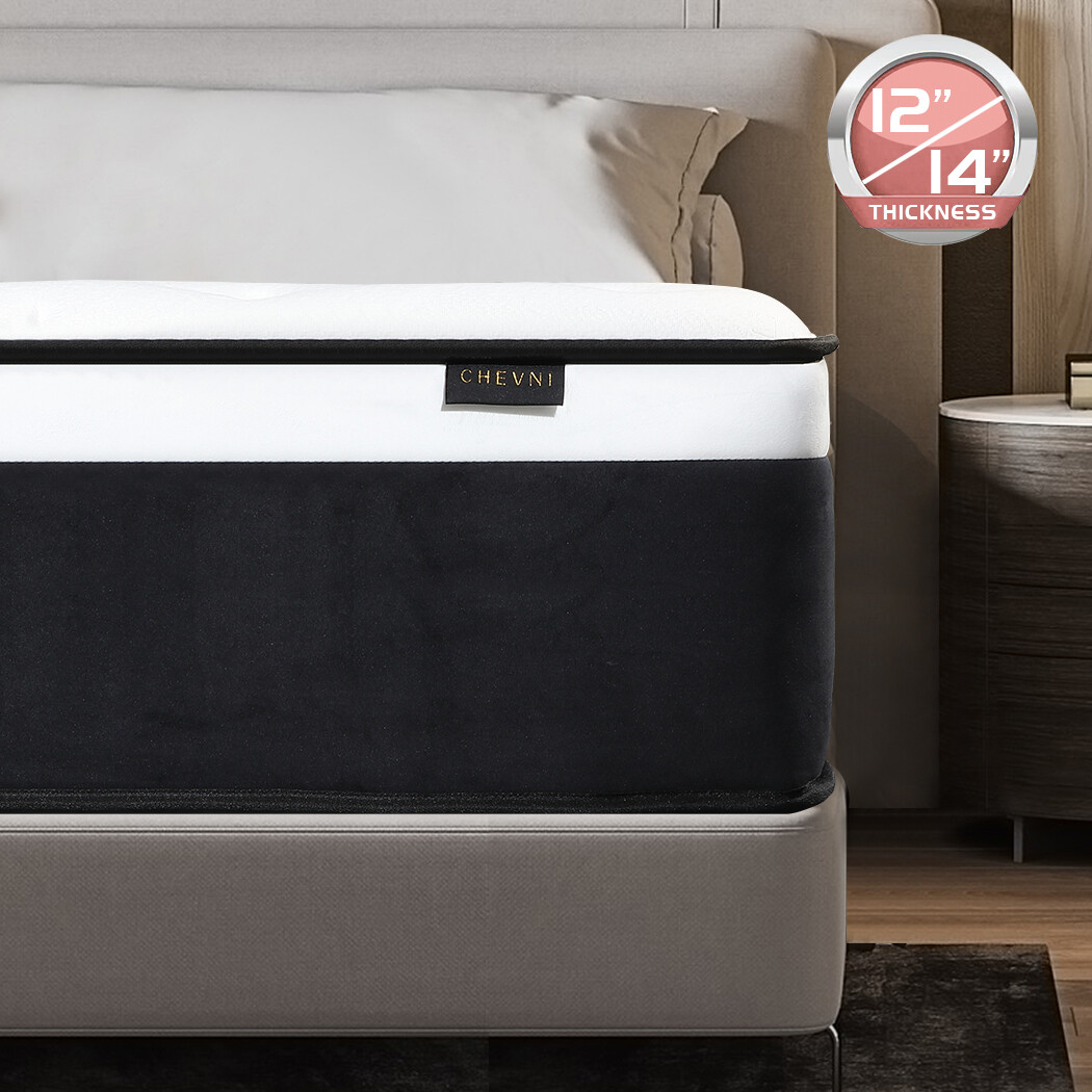 12" 14" MATTRESS POCKET SPRING LUXURY TWIN FULL QUEEN KING SIZE BED IN A BOX gallery