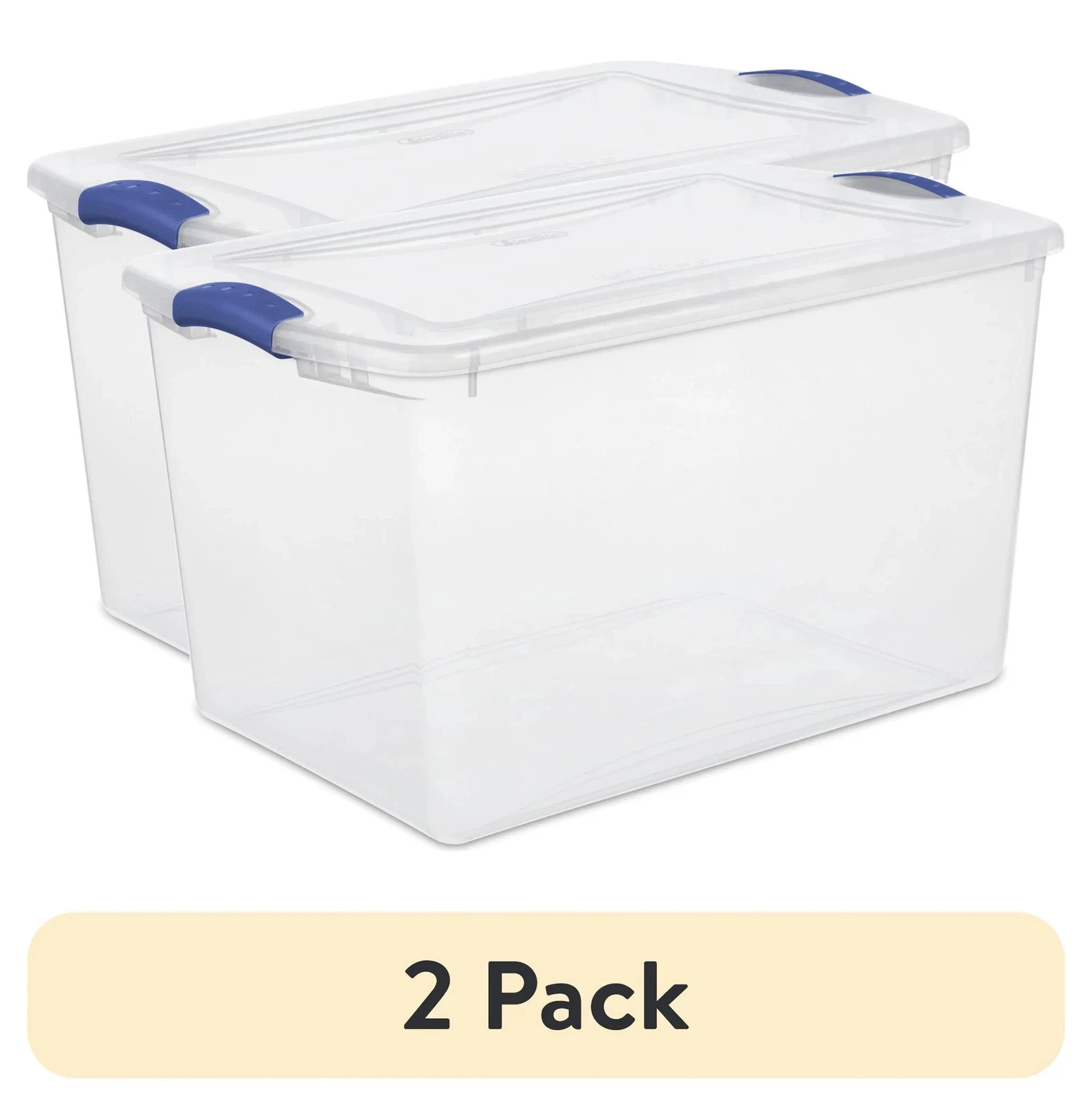 (2 Pack) Large Storage Bin, 66 Quart Clear Plastic Storage Container with Latch gallery