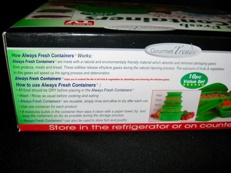NEW ~ Always Fresh Storage Containers 10 Pc. Set Gourmet Trends AS SEEN ON TV gallery