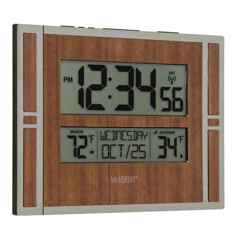 BBB86088 La Crosse Technology Atomic Digital Wall Clock IN/OUT Temp TX141-BV2 gallery