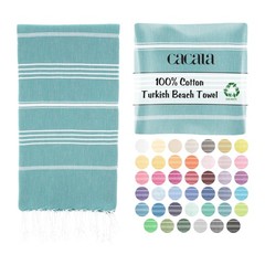 Cacala Lightweight and Thin Turkish Beach Towel 100% Cotton Sand-Free and Qui…