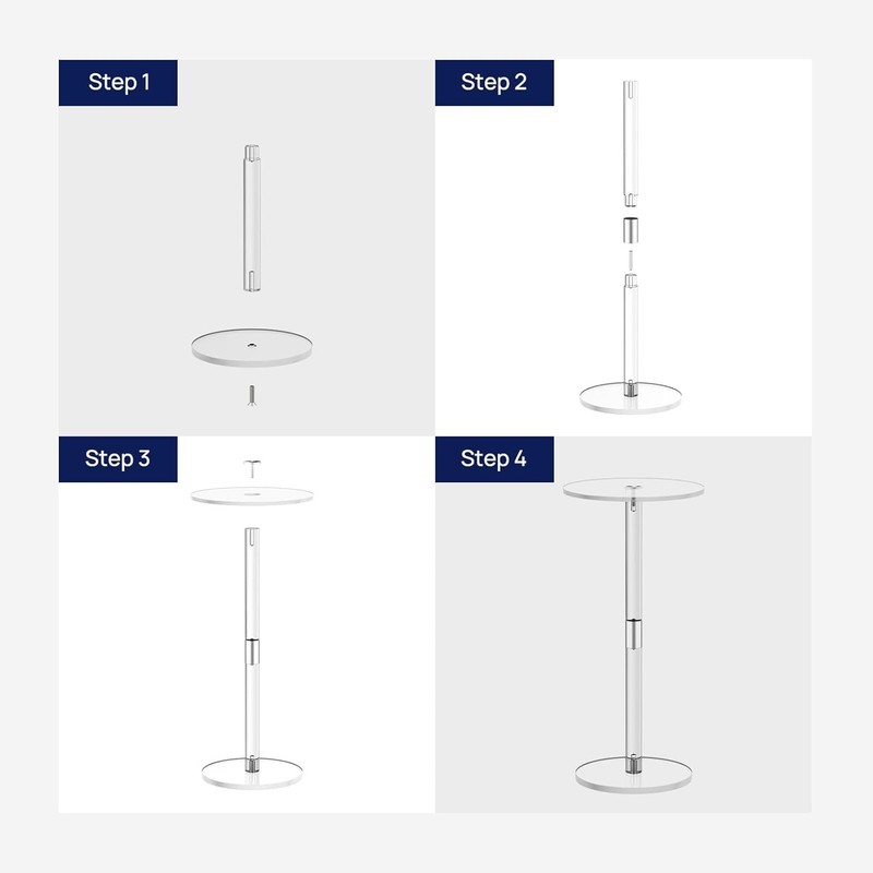 HMYHUM Acrylic Drink Table for Small Spaces, 10" L x 10" W x 21.3" H, Drink Side gallery