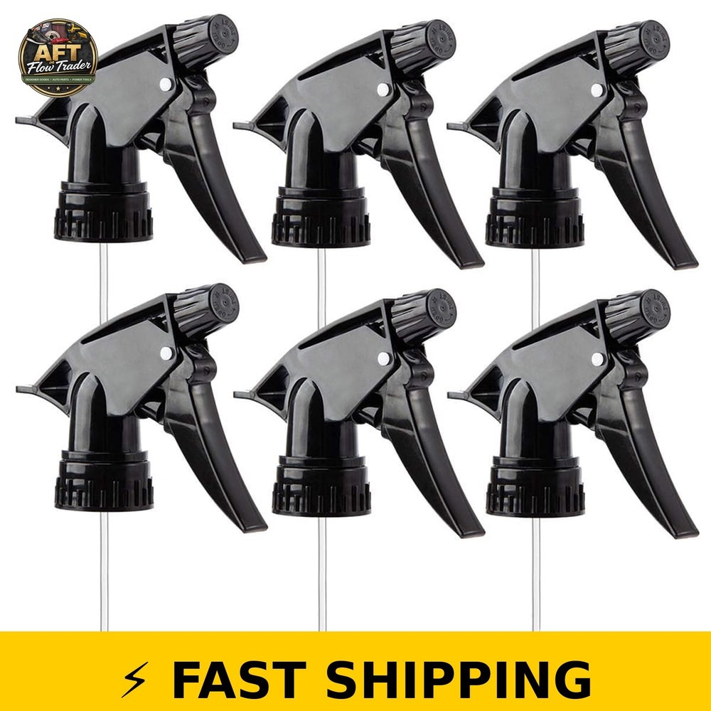 CarCarez Adjustable Trigger Spray Nozzles - 6 Pack Black