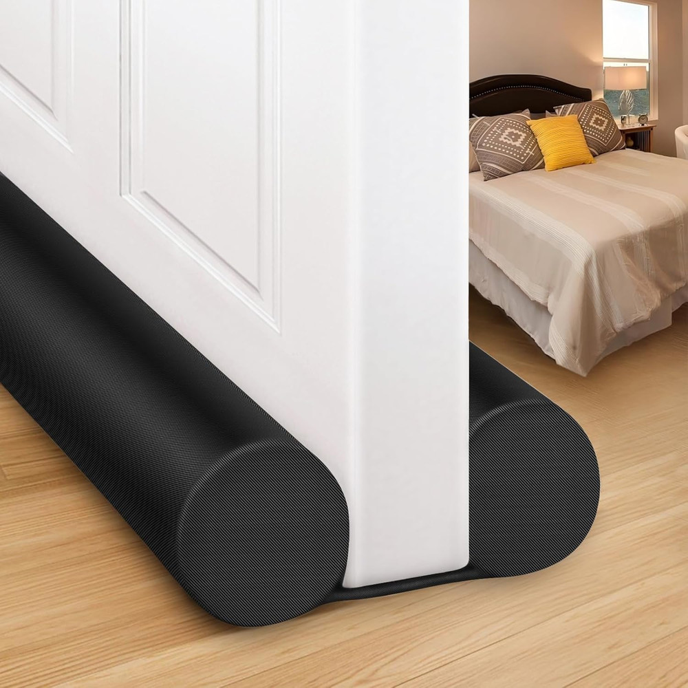 32 Inch Black Door Draft Blocker for Bottom of Interior Door