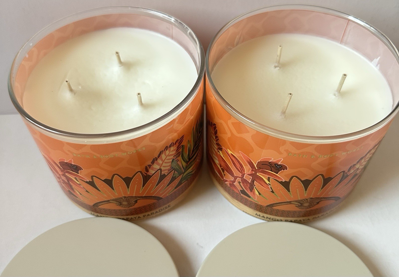 Bath And Body Works Mango Papaya Paradise Scented Candle 2 Jars New gallery