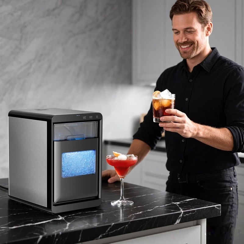 Fast Ice-Making Nugget Ice Maker - Portable 44LB/Day for Office Parties and Bars gallery