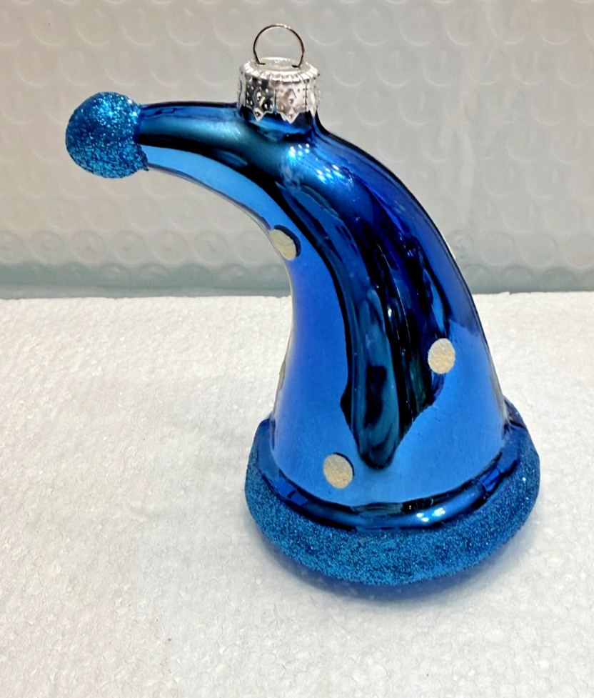 Whimsical Blue Glass hat ornament gallery