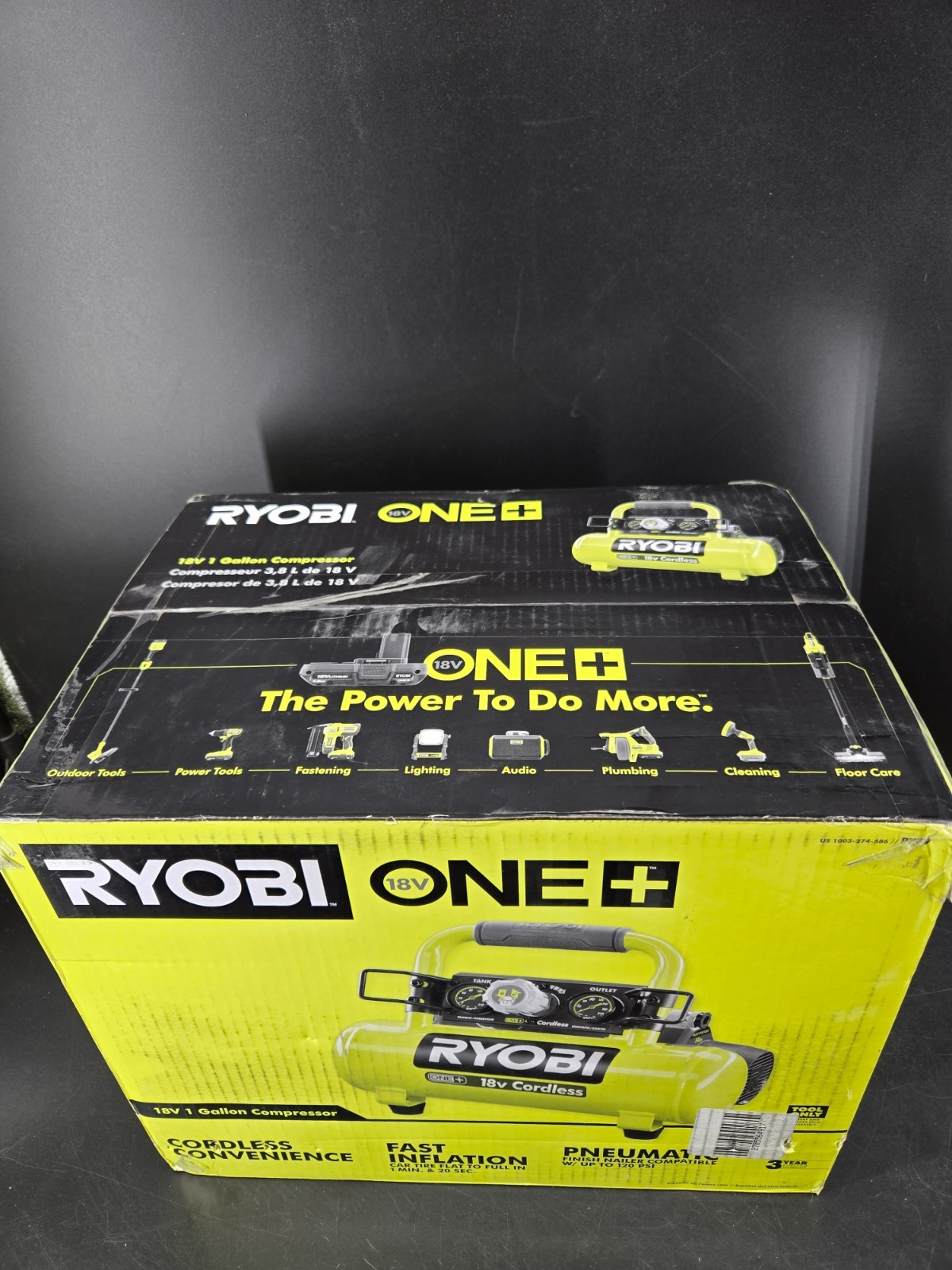 RYOBI Air Compressor 18 Volt ONE+ Cordless 1 Gallon model P739 (Tool Only) gallery