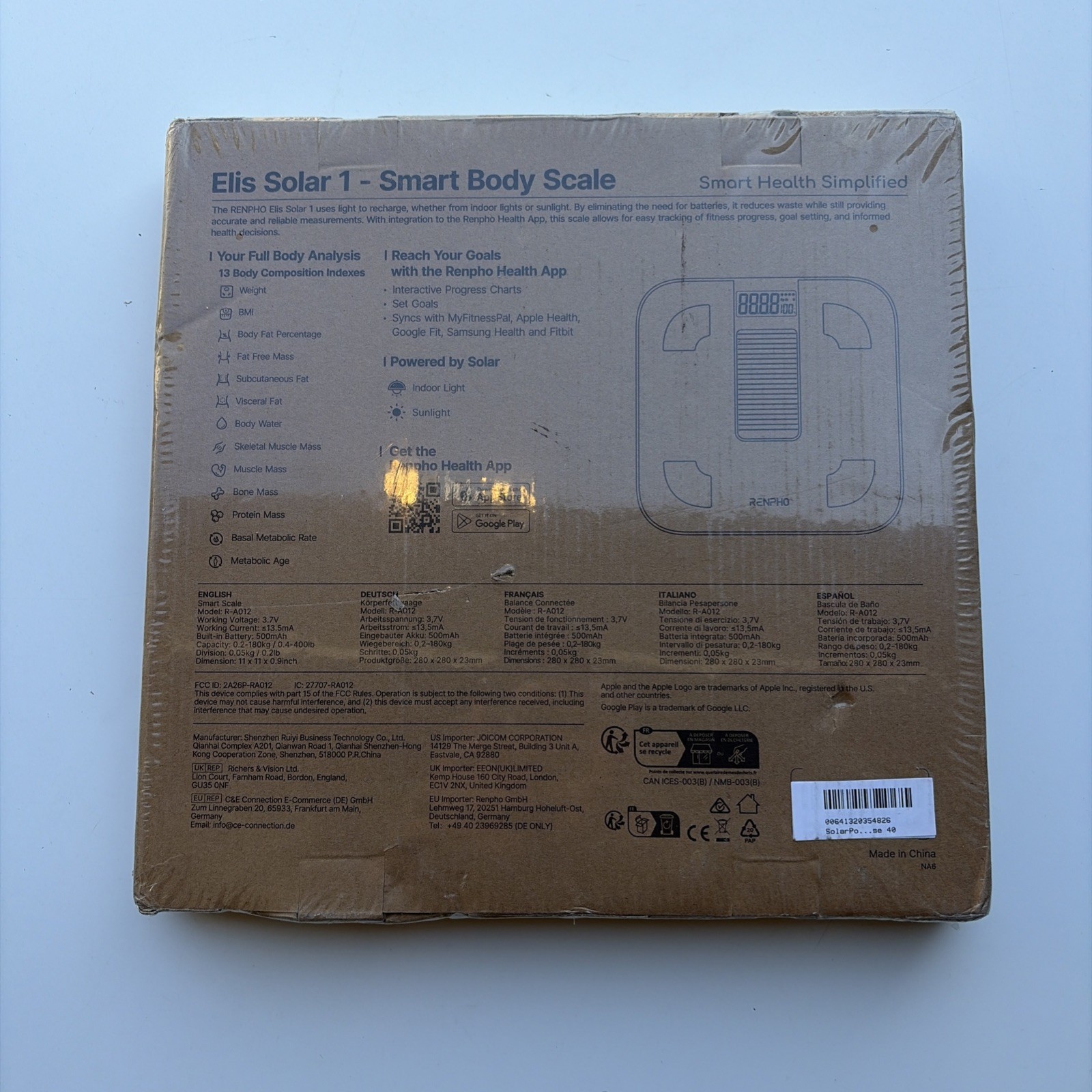 Renpho Elis Solar 1. Smart Body Scale. gallery