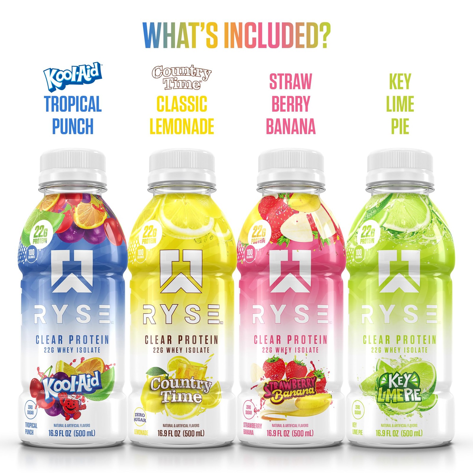 RYSE Clear Protein Drink - Variety Pack - 100 16.9 Fl Oz (Pack of 12) gallery