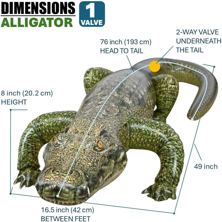 Jet Creations Inflatable Alligator Crocodile 49" Animal Toy for Party Home Decor gallery