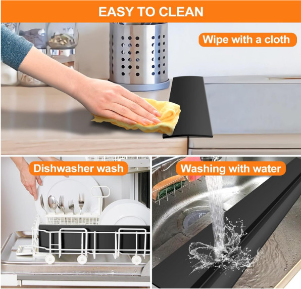 2-Pack Silicone Stove Gap Covers — Heat-Resistant Counter Gap Filler 21/25 in gallery