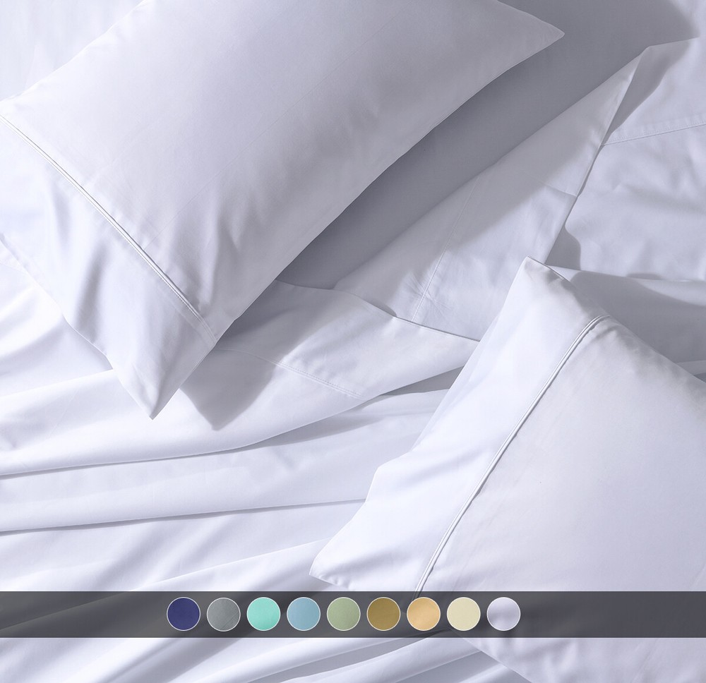 Split Top King- Flex Top King Percale Deep Pocket Bed Sheets Set