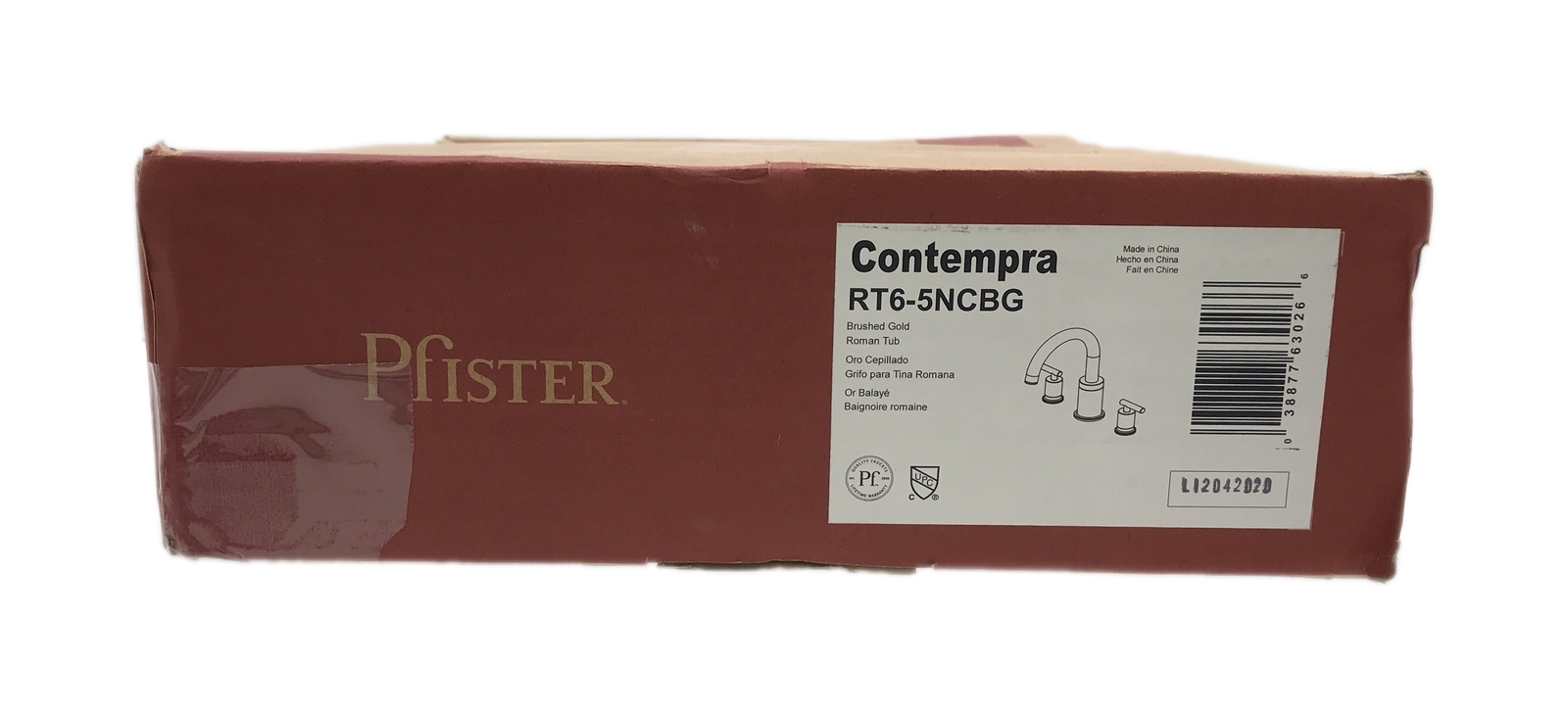 Pfister Contempra Bathroom Deck-Mount Roman Tub Faucet Trim Kit in Brushed Gold gallery