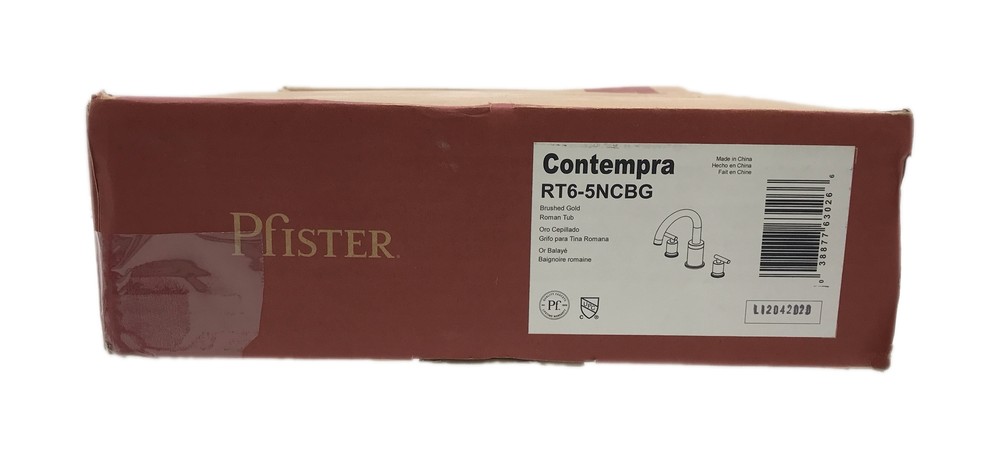 Pfister Contempra Bathroom Deck-Mount Roman Tub Faucet Trim Kit in Brushed Gold
