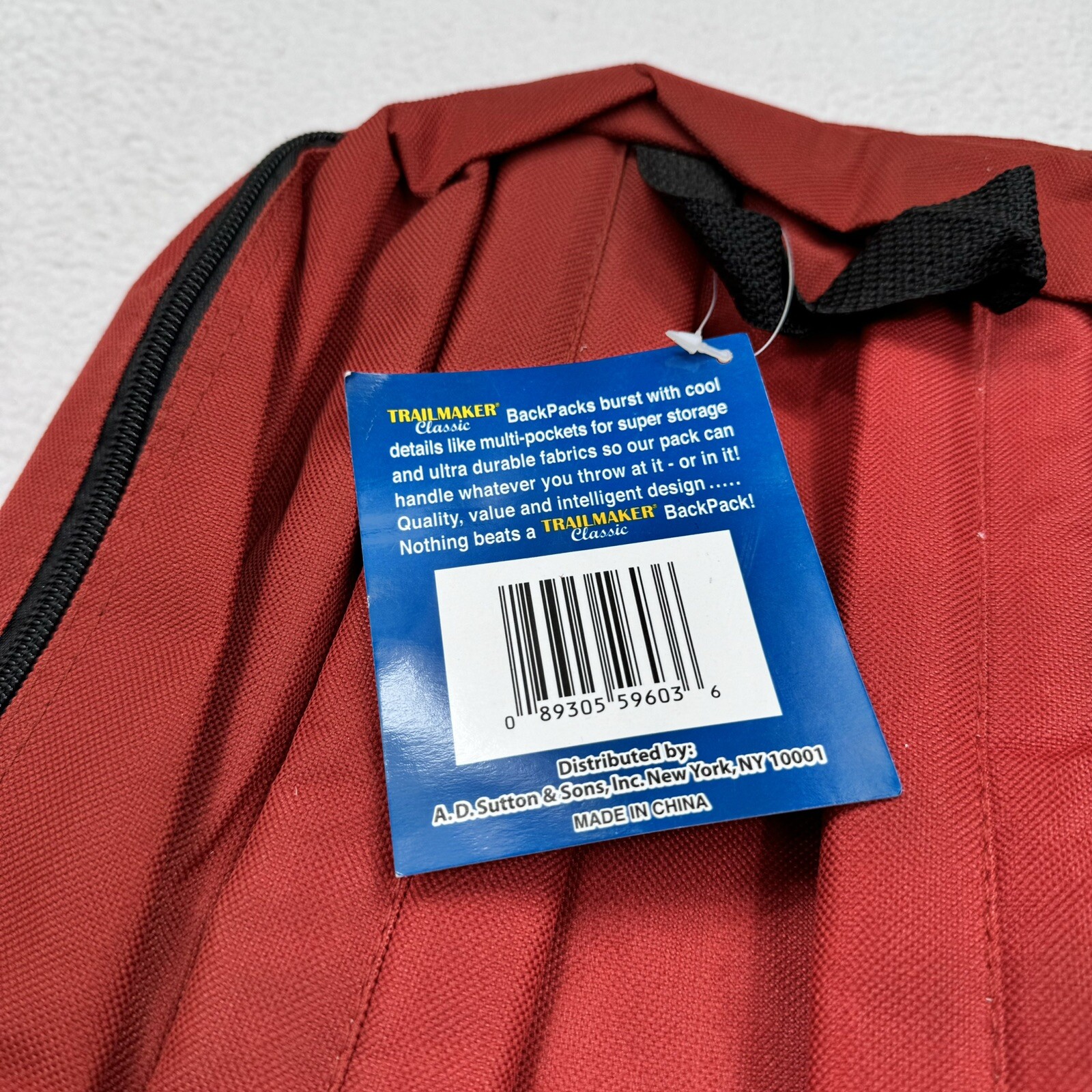Vintage Trailmaker Classic 2 Pocket Backpack Red 14" Retro School 3
