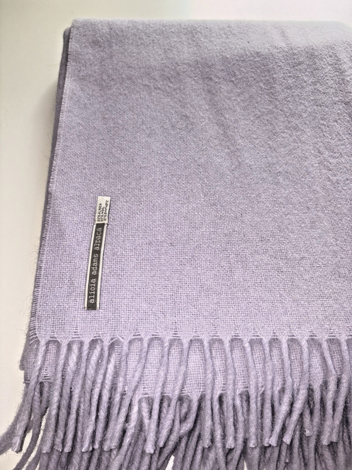 Alicia Adams Alpaca Glamper Throw Blanket Lavender Wool Blend Peru 51x71 NWOT gallery