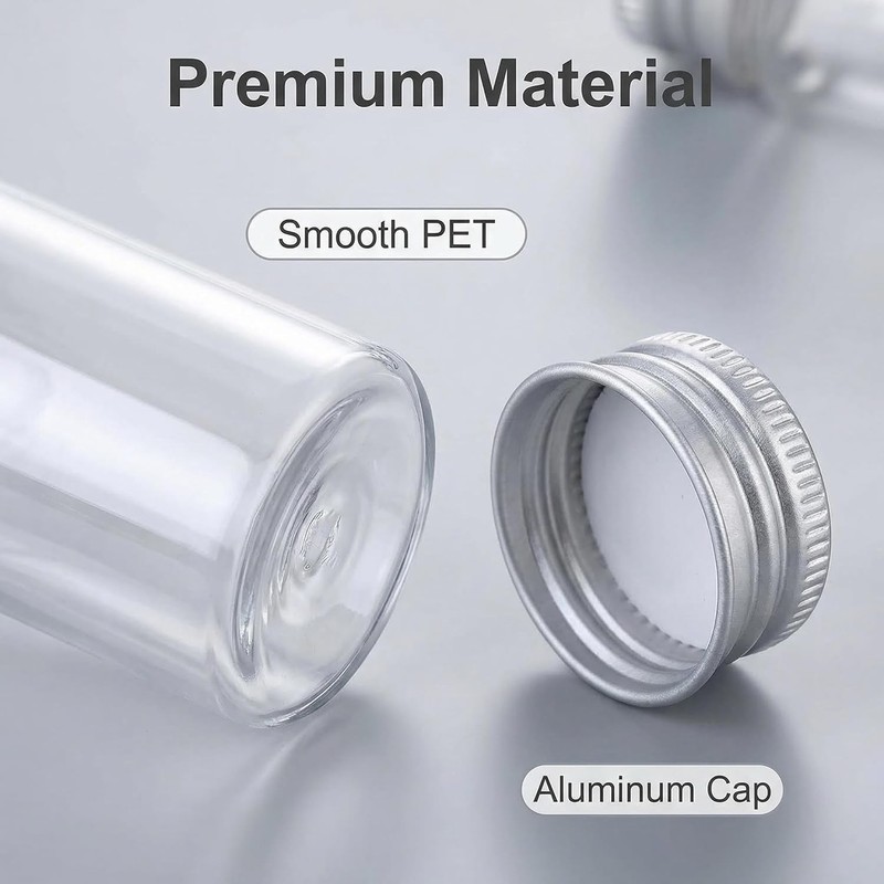 12Pcs Empty Refillable Clear Plastic Bottle with Aluminum Screw Cap,Tiny gallery