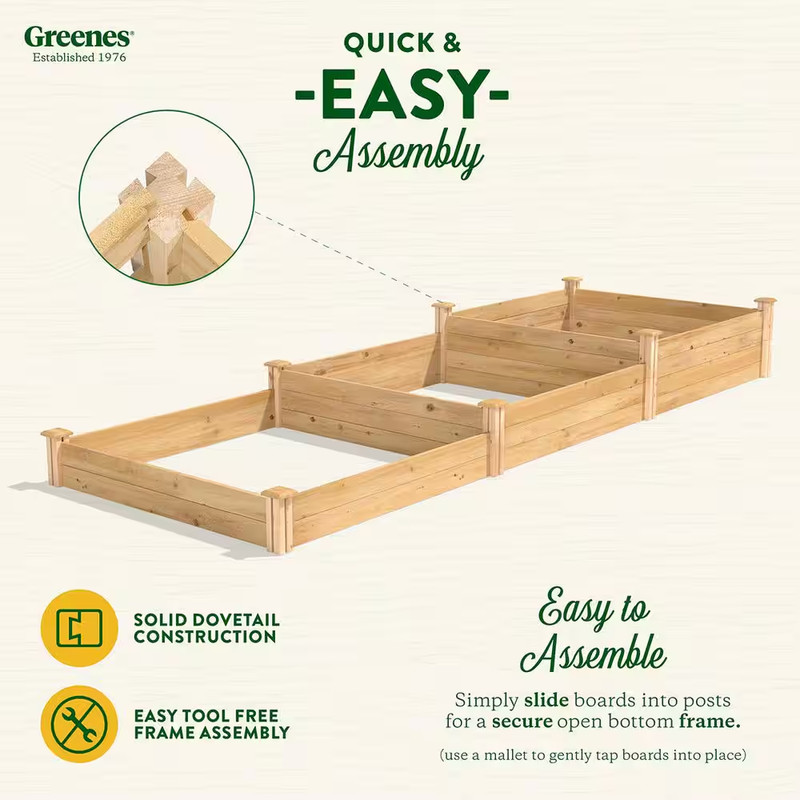 Premium Sanded Natural Cedar 3-Tiered Wood Raised Garden Bed with 3/4 In. Thick gallery