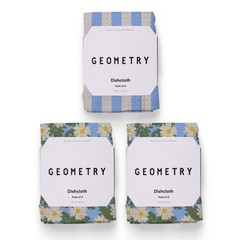 GEOMETRY Kitchen Dish Cloths – Spring & Summer 10″ x (3 Pack), Daisy Sky