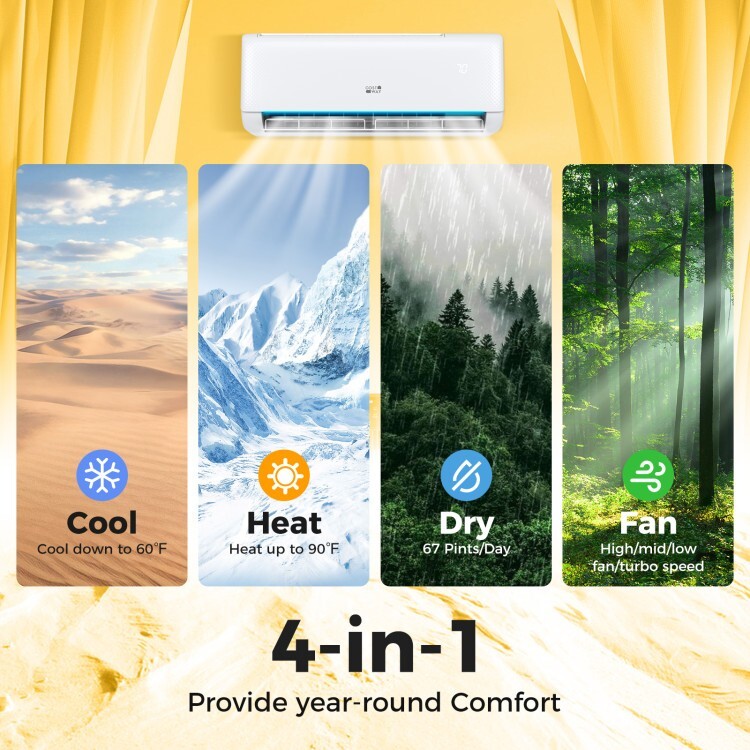 18000 BTU 21 SEER2 Ductless Mini Split Air Conditioner & Heater 208-230V Energy+ gallery