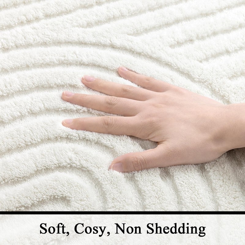 Soft Cozy Fluffy Arch Pattern High Low Pile Runner Rugs 2'x6' Non Slip Washab... gallery
