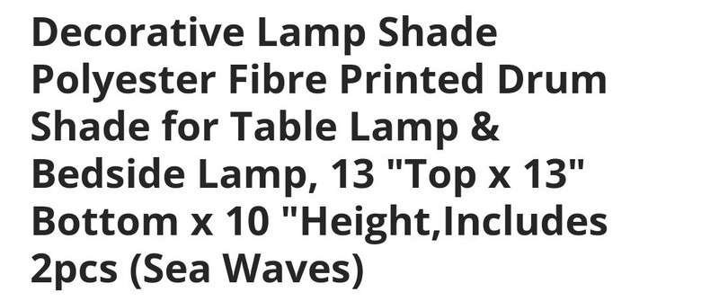 Polyester Printed Drum Lamp Shade Sea Waves Blue/White 13x13x10 E26 2pcs gallery