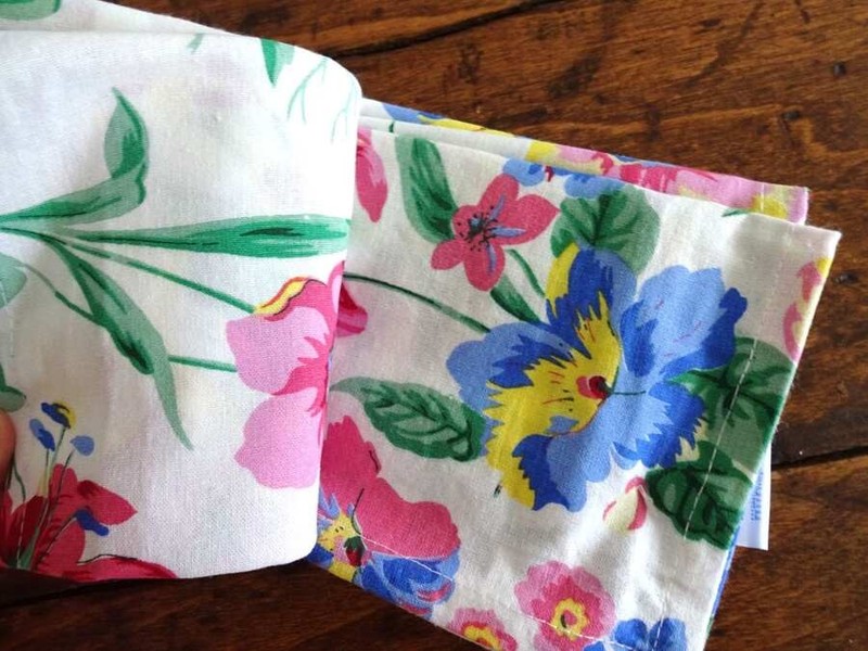 APRIL CORNELL LILLIANNA Pink Blue Multi FLORAL Cotton NAPKINS 12PC gallery