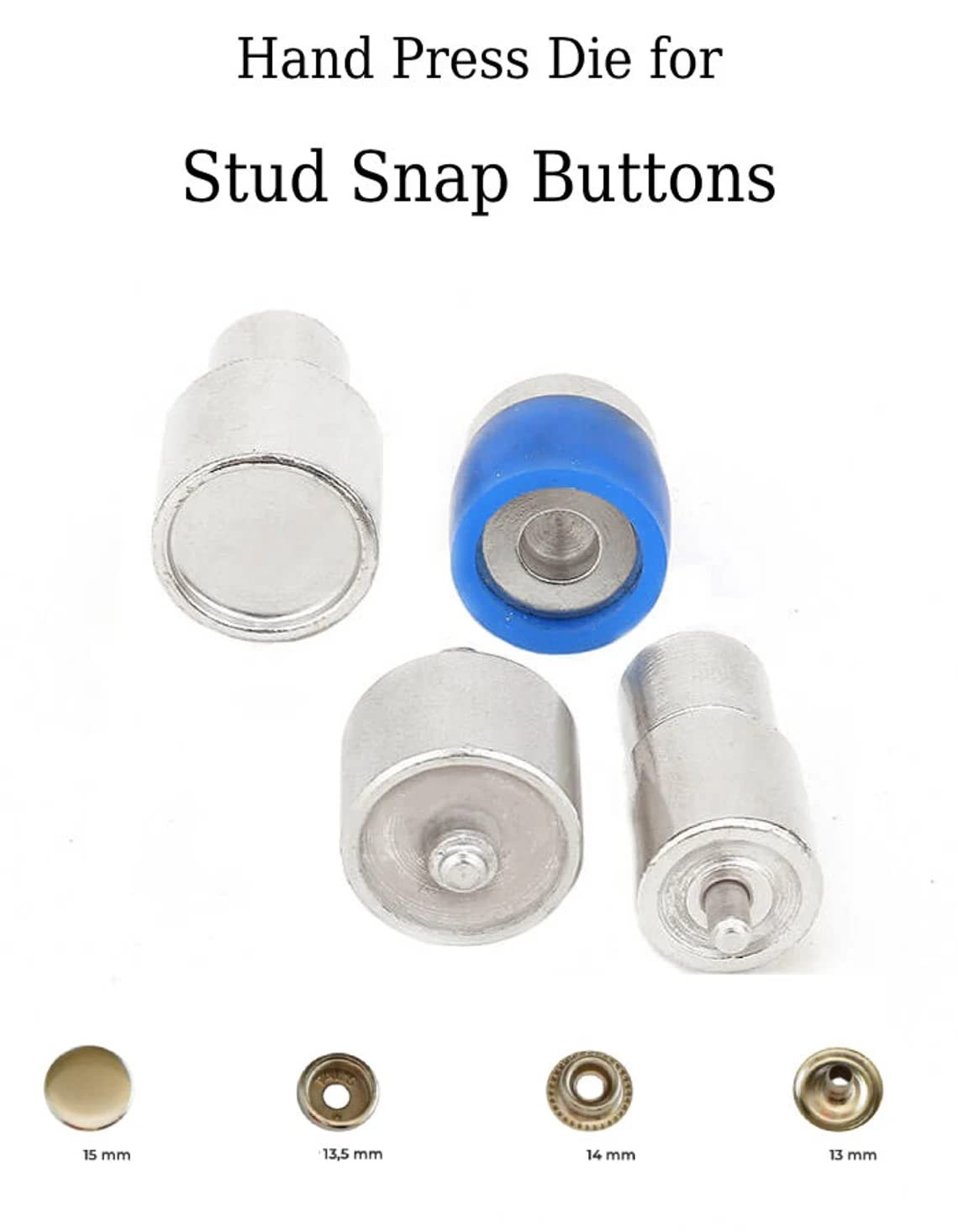 15mm Line 24 Round Metal Utility Snap Fasteners Press Button Kit 61 Dies gallery