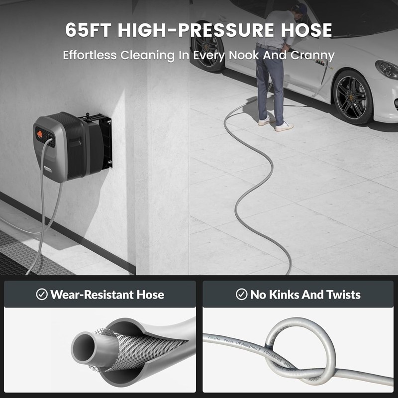 Giraffe Tools Electric Pressure Power Washer, 65FT Ultra-Soft Hose, Max 2500 PSI gallery