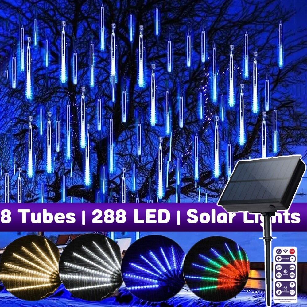 288 LED Solar Lights Meteor Shower Rain Tree String Light Garden Party Outdoor gallery