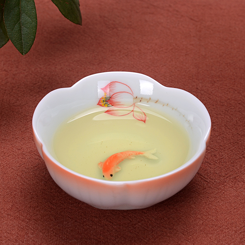 Chinese Tea Cup Handpainted Flower Ceramic Master Cup 80ml Kung Fu Tea Cups New gallery