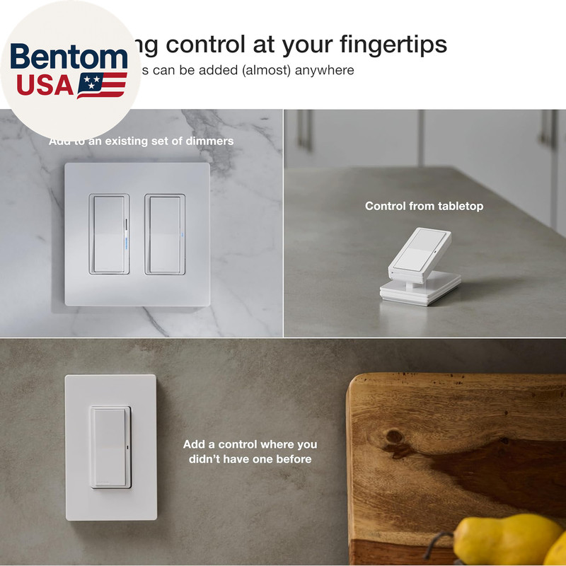 Diva Smart Dimmer Light Switch 3-Way Kit for Caseta Smart Lighting, W/Plate, Pic gallery