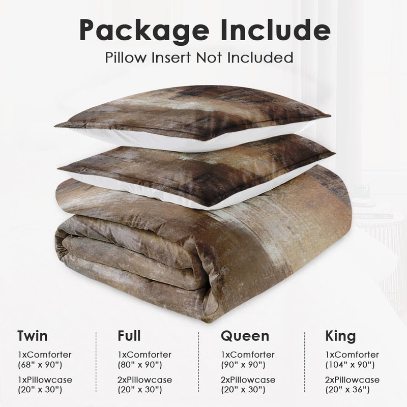 Ombre Brown Grey King Size Comforter Set with 2 Pillowcases for All Ages gallery