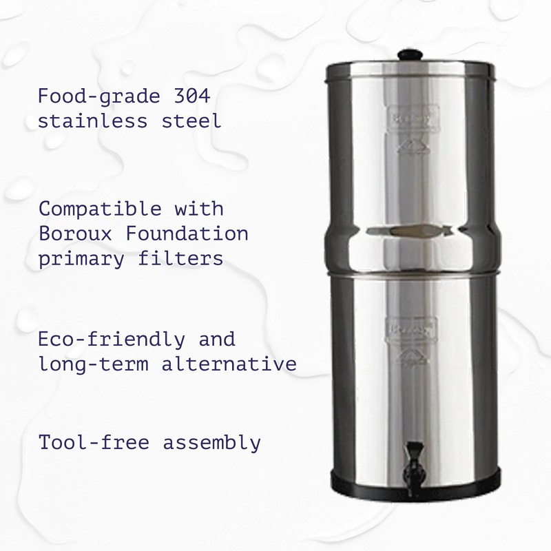 Royal Berkey Water Filter with 2 Boroux Foundation Black and 2 Fluoride Filters gallery