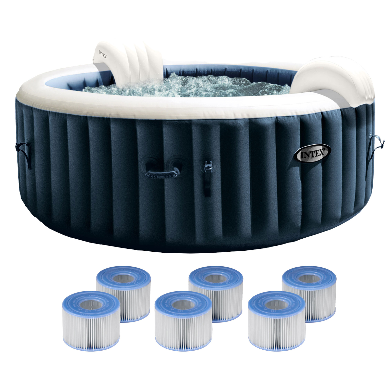 Intex PureSpa Plus Portable Inflatable Spa & Type S1 Filter Cartridges (6 Pack) gallery