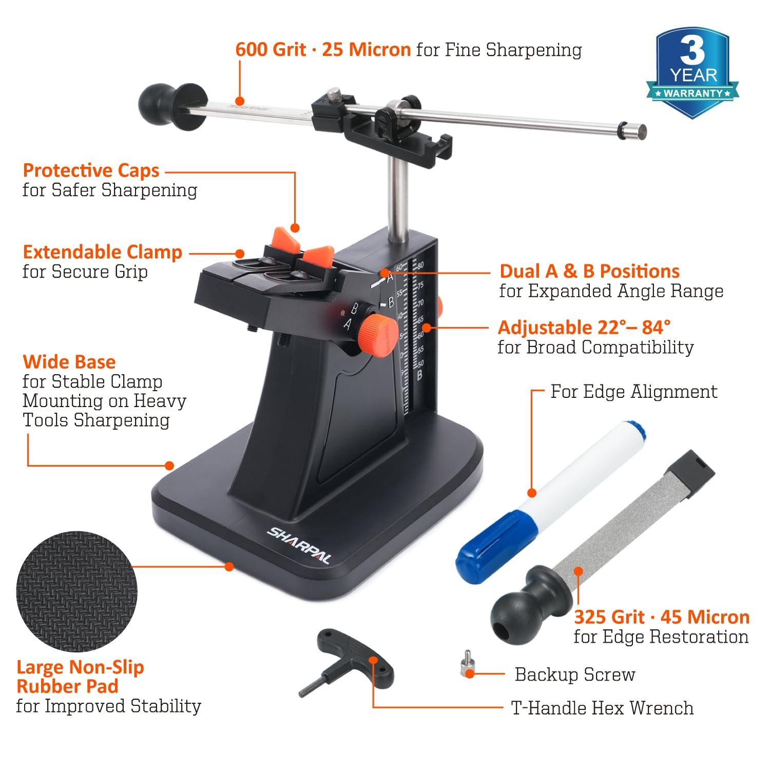 SHARPAL 201H Scissor Sharpener – Adjustable 22°84° Angle, 325/600 Grit Diamon... gallery