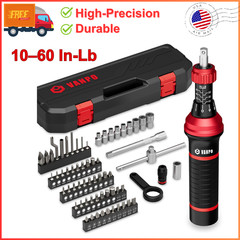 Torque Screwdriver Set, 10–60 in-lb, 64 Pcs 1/4″ Drive Torque Wrench Screwdriver