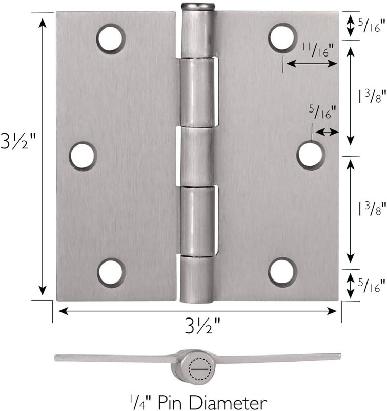 Door Hinges for Interior Doors 3-Pack 3-1/2-Inch X 3-1/2-Inch, Design House Squa gallery