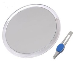 DB-Tech Large 10″ Suction Cup 5X Magnifying Mirror with Precision Tweezer
