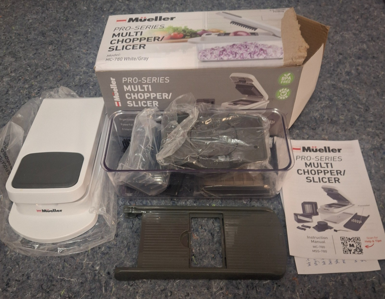 Mueller Pro-Series Multi Chopper Slicer MC-780 White Dicer Julienne Grater gallery