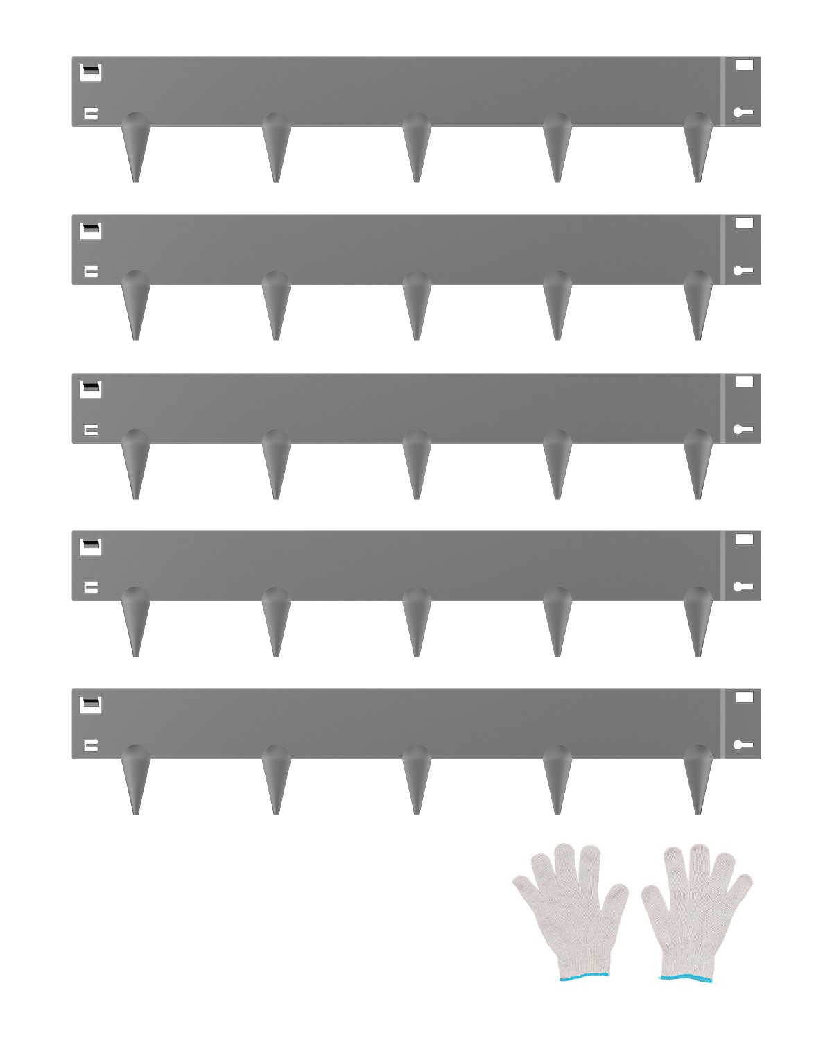 VEVOR Steel Landscape Edging 5 Packs 39x3in Rust-Resistant Edging Border Dark gallery