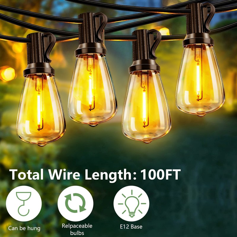 60FT 100FT Solar String Lights Outdoor Waterproof Patio with Remote Control ST38 gallery